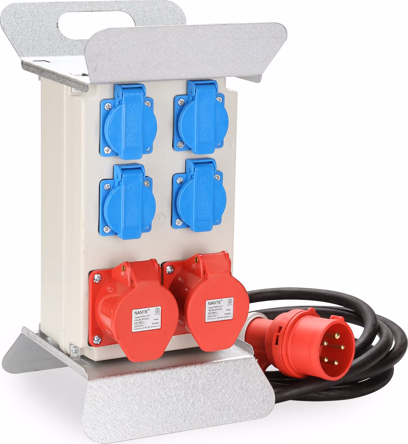 Distributore di corrente Clanmacy distributore di corrente per cantiere distributore di corrente CEE presa di corrente IP44 per cantiere 16A 2x400V 4x230V Schuko