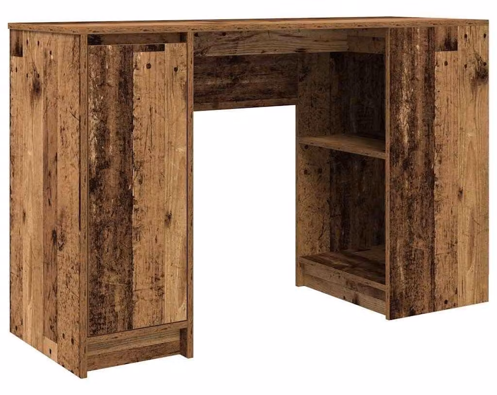 Scrivania in legno effetto anticato, dimensioni 120 x 42 x 76 cm, con possibilità di stoccaggio