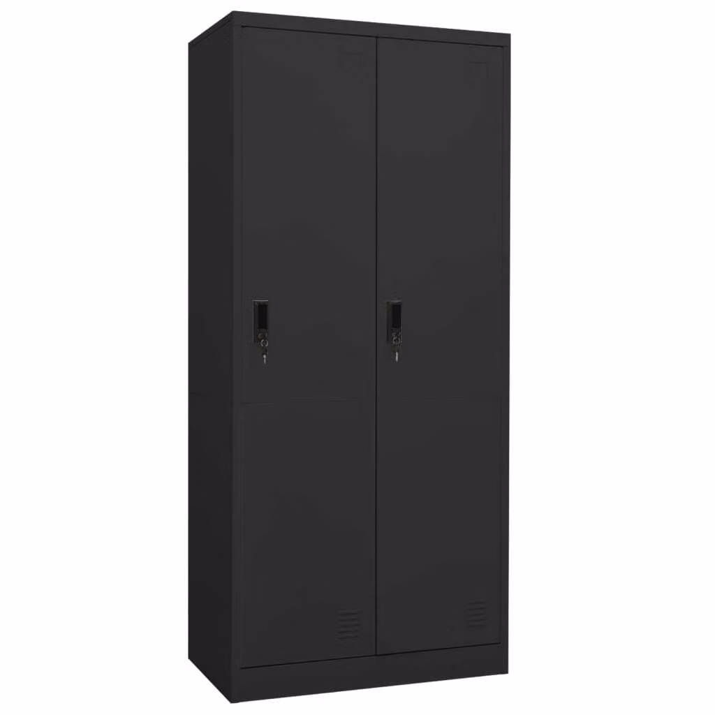 The Living Store Armadio antracite 80x50x180 cm in acciaio