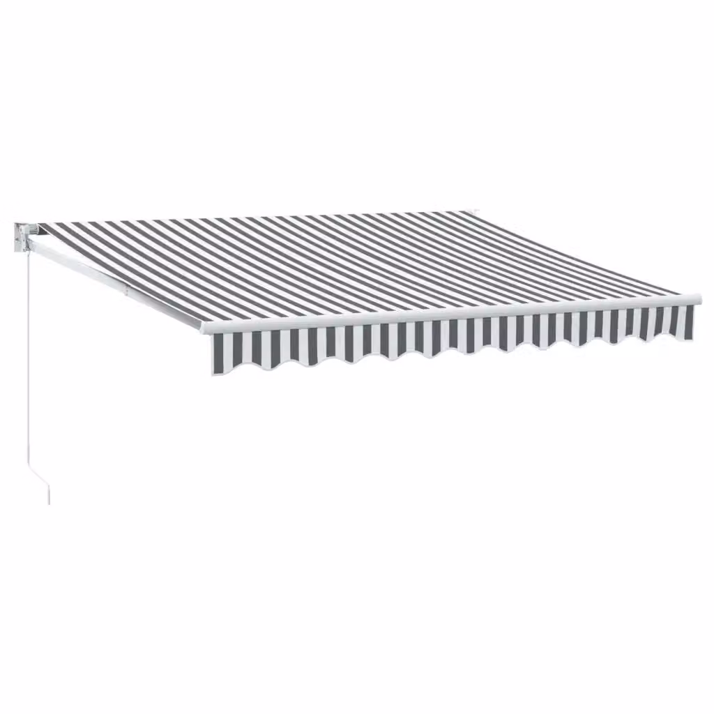 Tenda da sole vidaXL con bracci pieghevoli in alluminio e tessuto in poliestere, colori antracite e bianco, L: 300 cm, P: 250 cm – 2