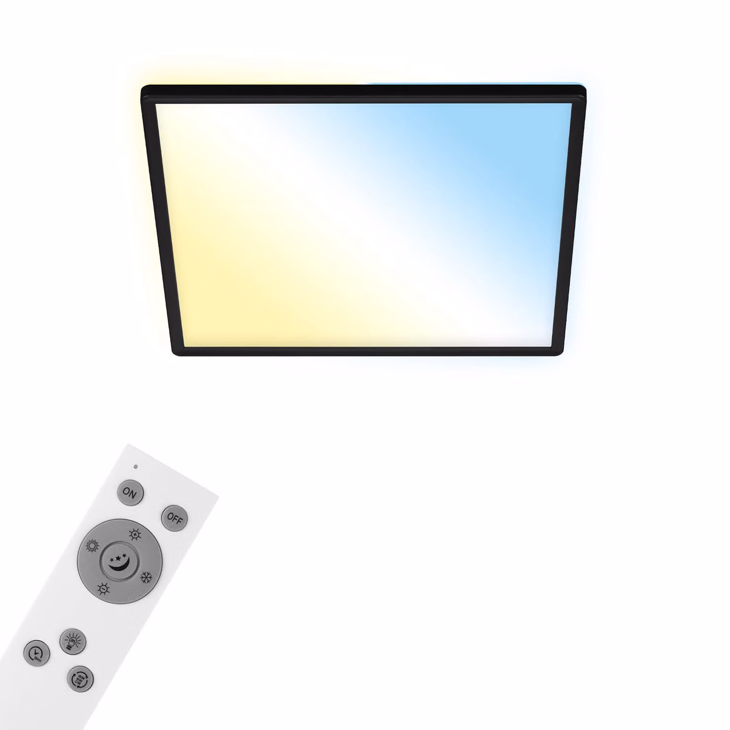 BRILONER - Lampada da soffitto Smart LED, lampada da soggiorno WiFi, effetto retroilluminazione, controllo della temperatura del colore, lampada da soffitto dimmerabile con telecomando, controllo vocale, pannello LED ultrapiatto, bianco-ner