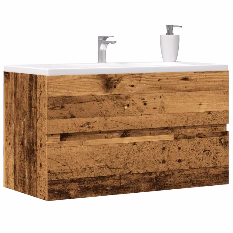 Mobile Lavabo Moderno vidaXL in Legno Marrone con Cassetti, L: 90 cm, P: 38,5 cm, H: 45 cm