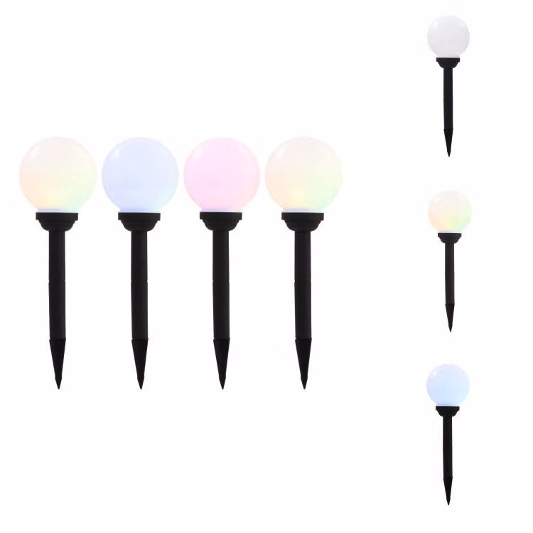 vidaXL Luci solari per esterni 4 pz. LED sferici 15 cm RGB - Illuminazione esterna