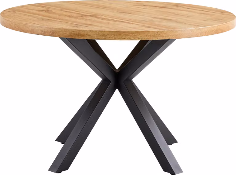 Tavolo da pranzo rotondo da 120 cm, finitura rovere selvatico - DAMIRA - Il tesoro dei mobili
