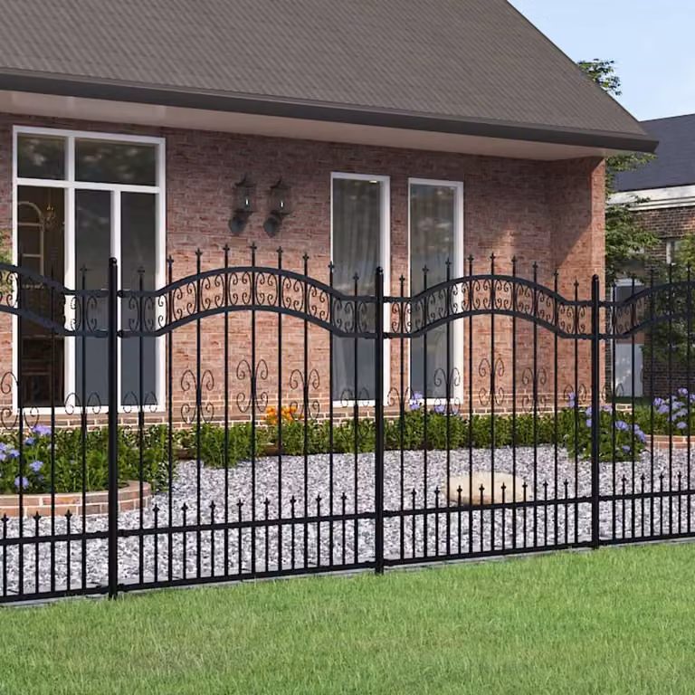 Maison Exclusive - Recinzione da giardino con punta a lancia nera 240x125 cm in acciaio verniciato a polvere
