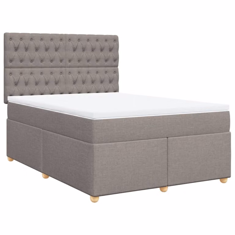 Giroletto a Molle con Materasso Tortora 140x200 cm in Tessuto