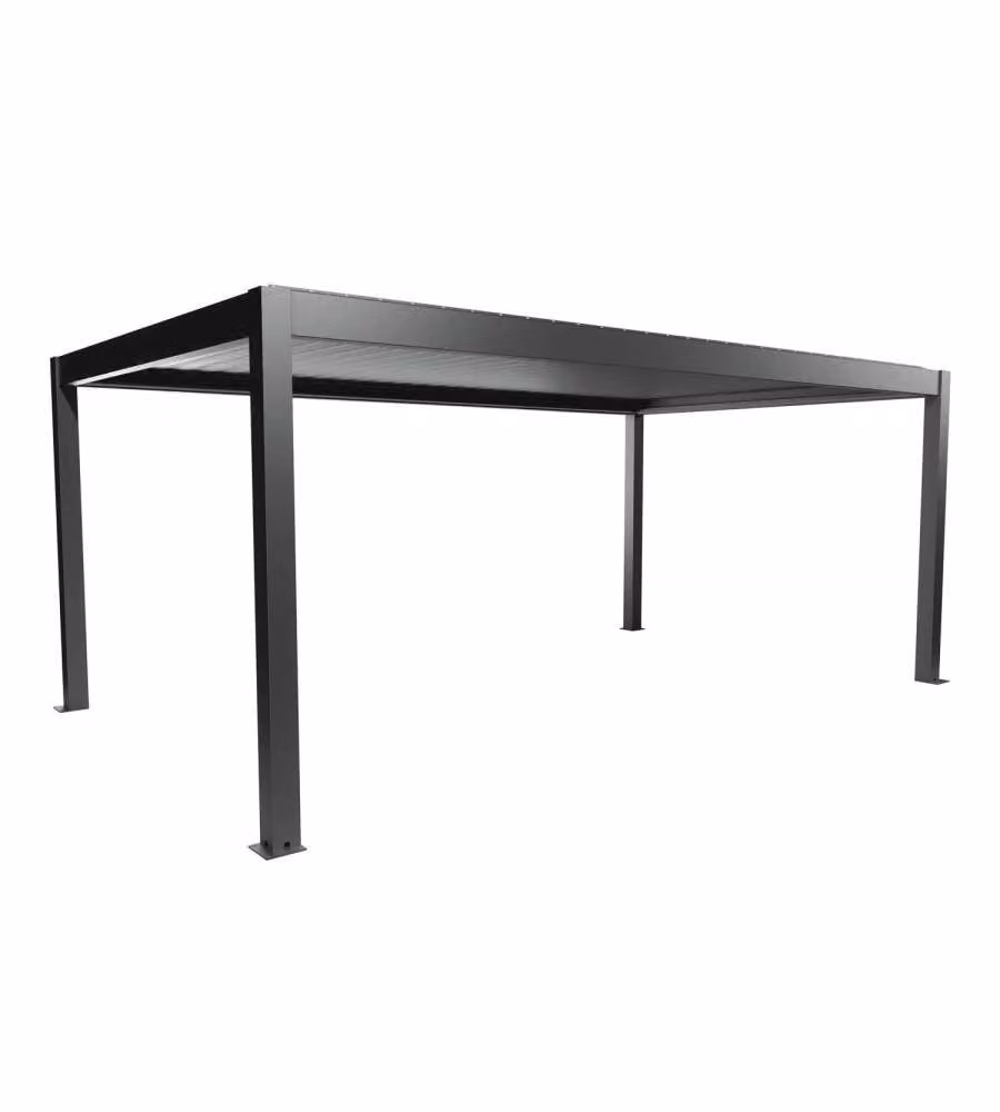 Biohort Pergola Metallo Grigio Scuro 608x367,5x264 cm con Copertura Sandwich