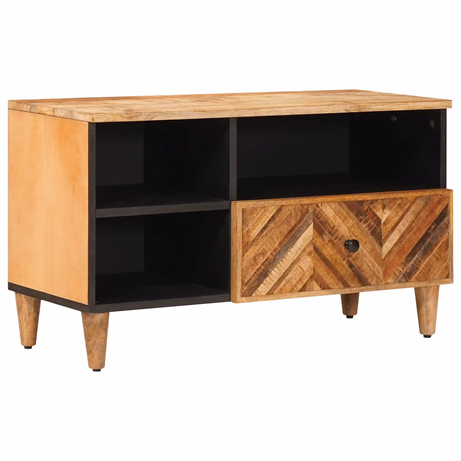 Armadio di stoccaggio moderno vidaXL in legno di mango marrone con cassetto L 80 cm, P 33,5 cm, H 46 cm