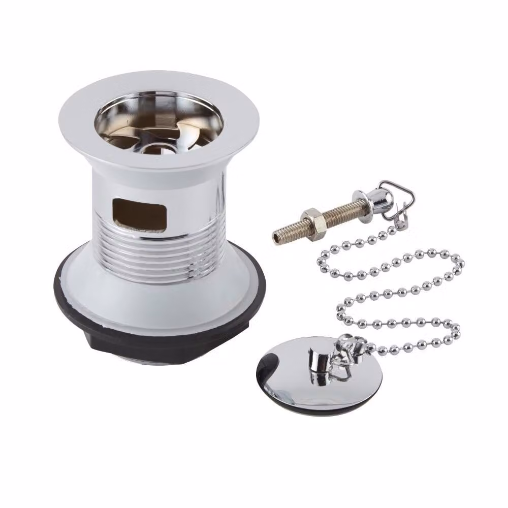 Kit Accessori Lavabo con Catenella e Tappo a Griglia