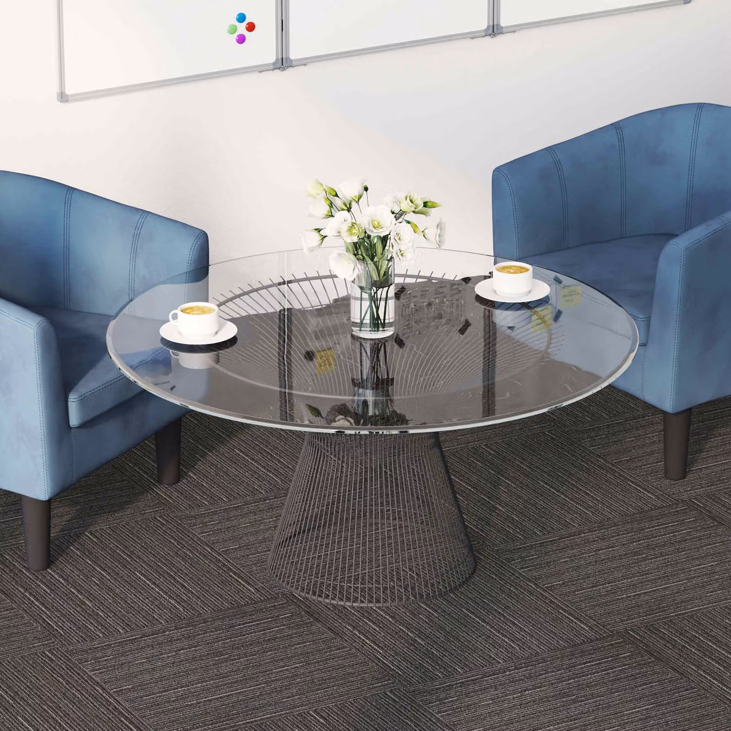 vidaXL Piastrelle per Tappeto Moderne a Righe Marrone e Grigio in Polipropilene, Set da 36 Pezzi, L/P: 50 x 50 cm