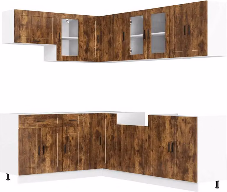 Set Mobili da Cucina 11 pz Porto Rovere Fumo in Truciolato