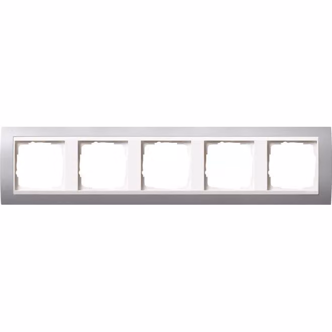 Gira 0215326 Cornice di copertura a 5 posti per bianco puro Gira Event, colore alluminio