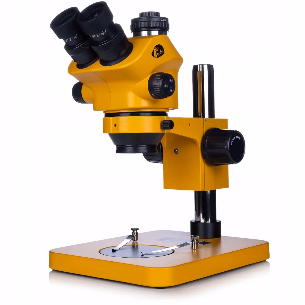Microscopio Trinoculare Professionale Rosfix con Fotocamera FullHD 1/2.9 inch, Connessioni HDMI/VGA e Lente Barlow 0.5x C-mount, Colore Arancione e Giallo – 2