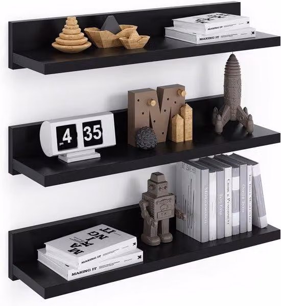 Set di pannelli da parete sospesi composto da 3 pezzi - Nero - 39 cm - per diversi ambienti