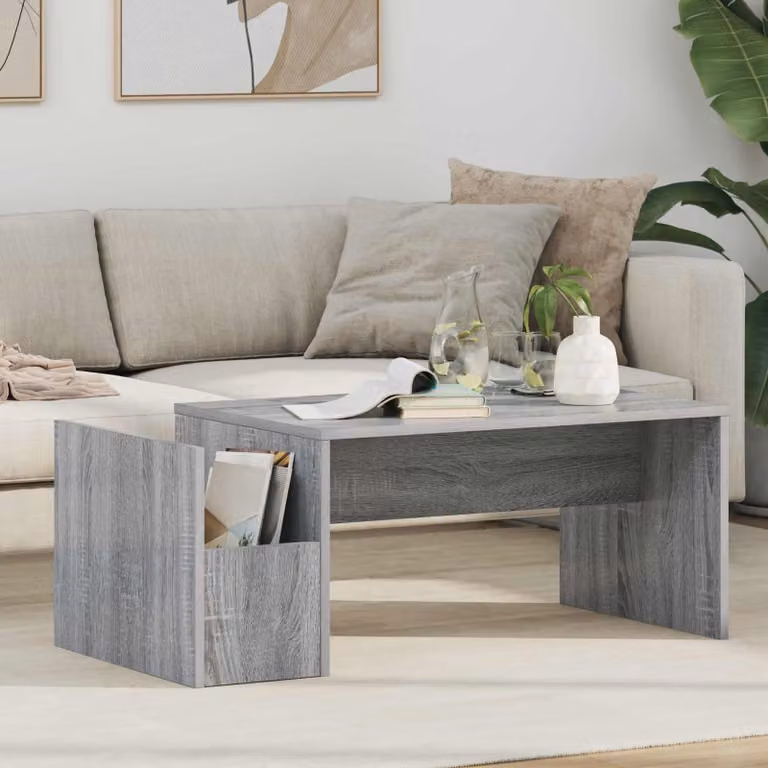 Maison Exclusive - Tavolino Sonoma grigio, 90 x 45 x 35 cm, realizzato in materiale composito di legno