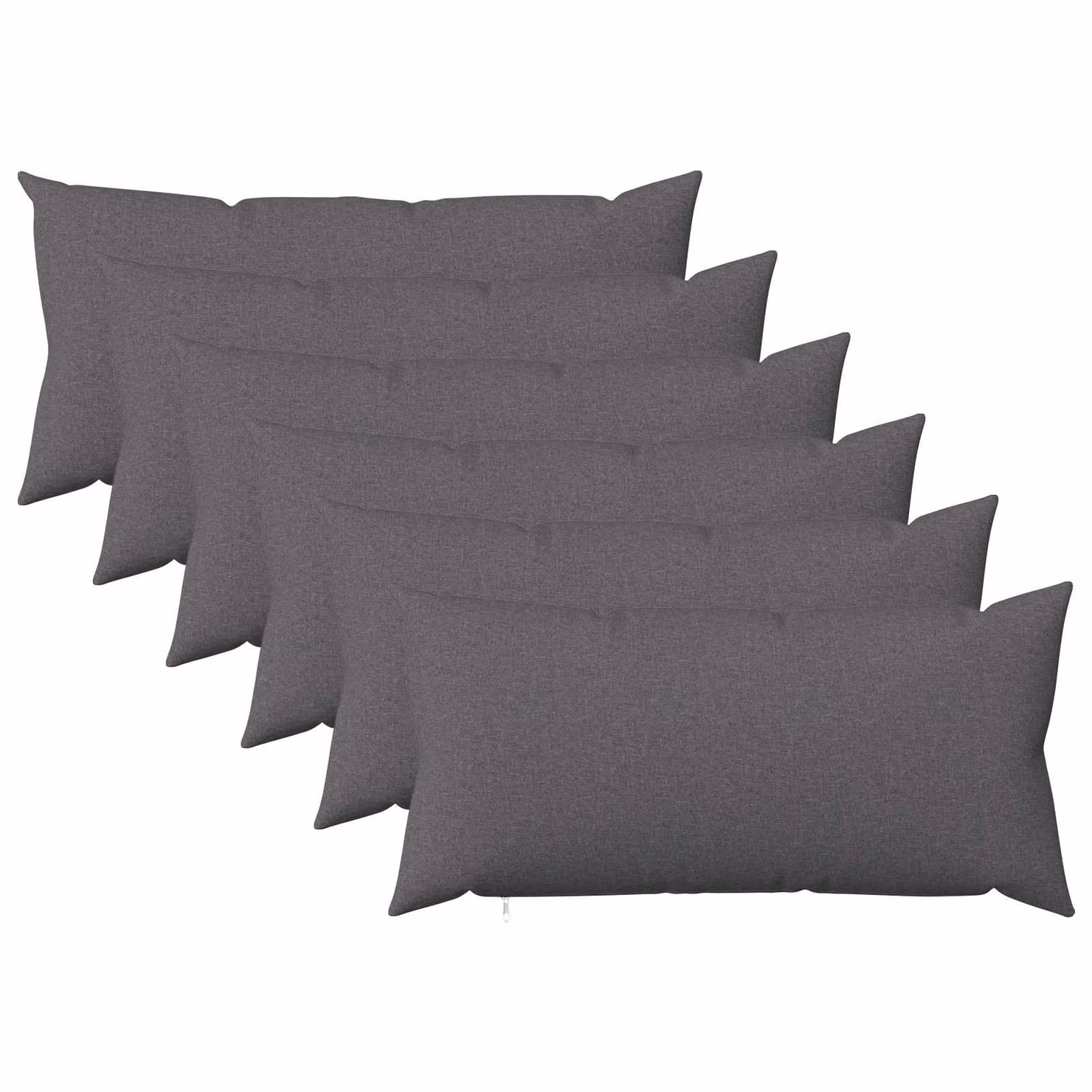 Set di 6 federe vidaXL HEERLEN grigio chiaro in poliestere L 40 cm x P 80 cm