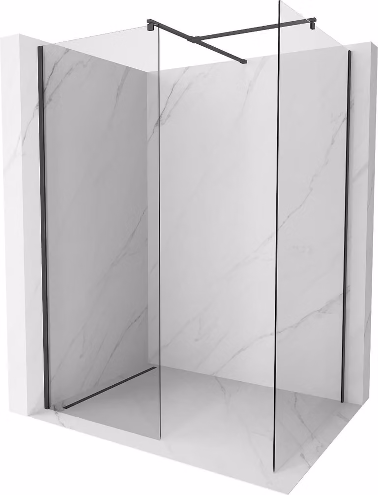 Mexen Kioto parete doccia Walk-in 120 x 105 cm, trasparente, nero - 800-120-202-70-00-105