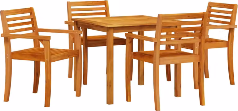 Set da Pranzo per Giardino 5 pcs Marrone