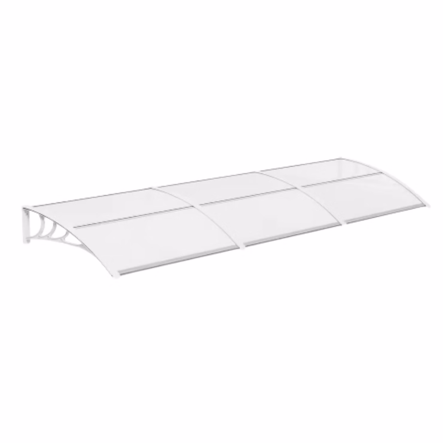 Tettoia per porta 270cm - Tettoia per porta d'ingresso - Bianco - Curvo - Protezione solare - Tettoia per balcone - Tettoia per esterno