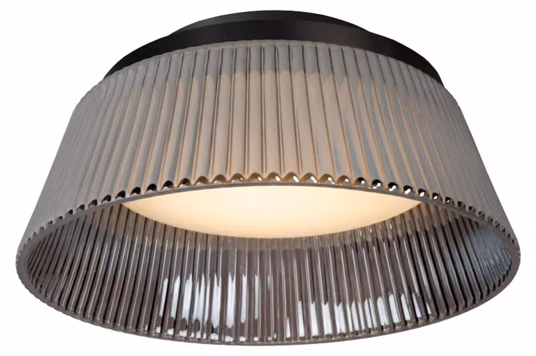 Lampada da soffitto in vetro scanalato grigio fumé VIXI LED 18W Lucide