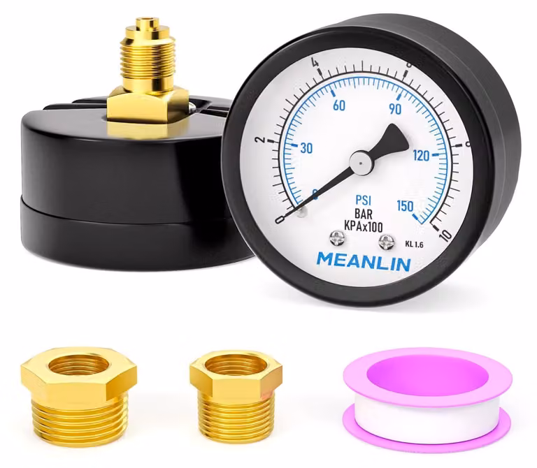 Manometro 0-10 bar per pompa di pozzo, con quadrante da 2" e montaggio posteriore