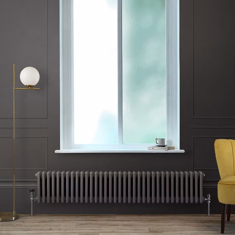 Radiatore Orizzontale a Colonne (3 Colonne) 300mm x 1595mm - Grigio (Carbon Grigio) - Regent