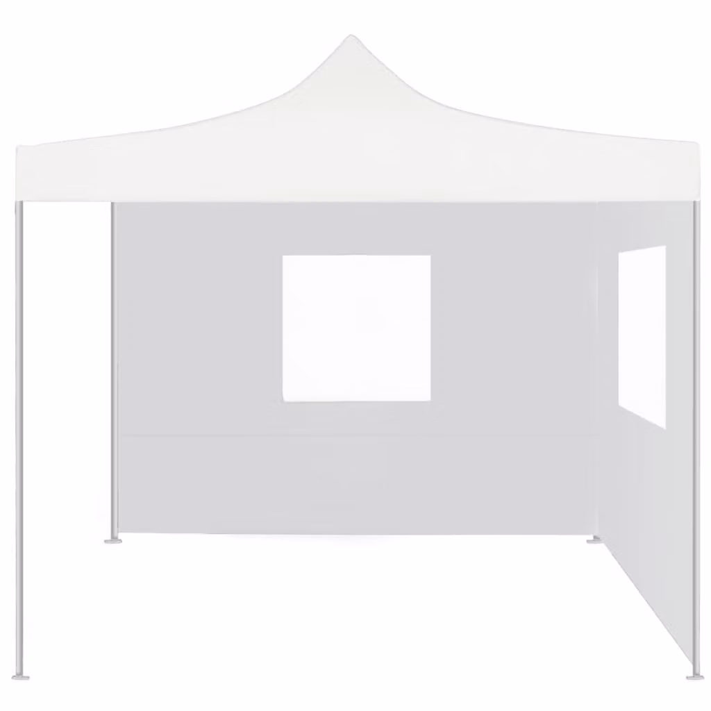 Gazebo Professionale Pieghevole 2 Pareti 3x3 m Acciaio Bianco