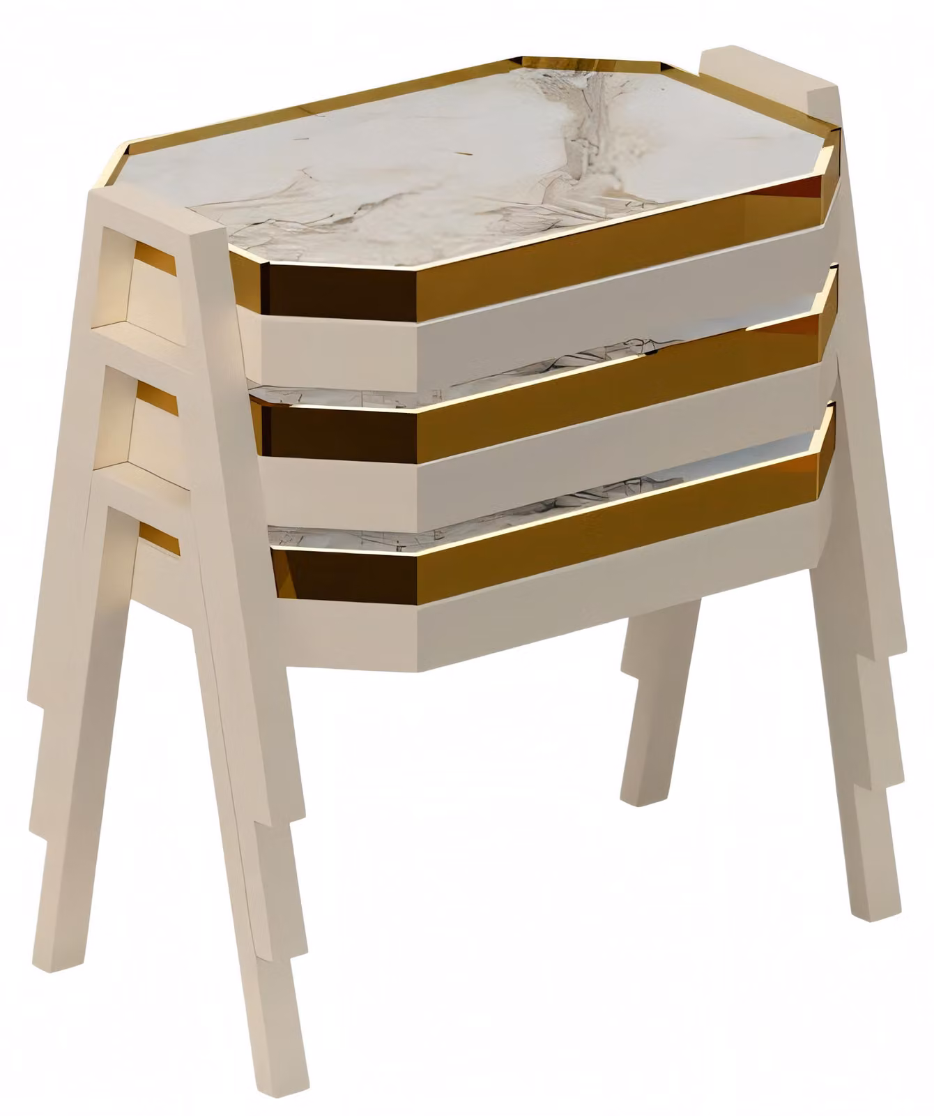 Couchtisch-Set aus Holz in Beige modern und stilvoll