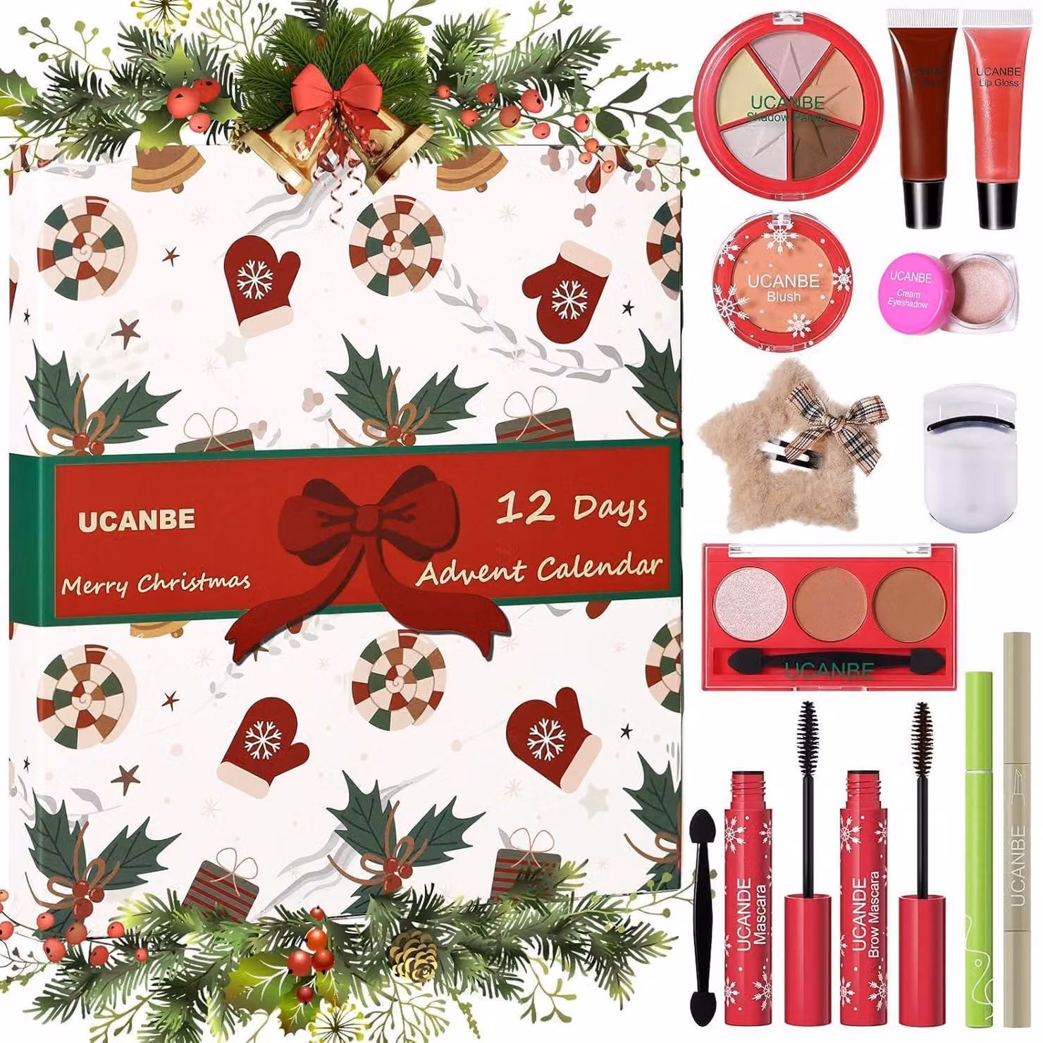 Calendario dell'Avvento per il trucco 2026, linea Beauty, 12 giorni, calendario per il conto alla rovescia del Natale, set regalo