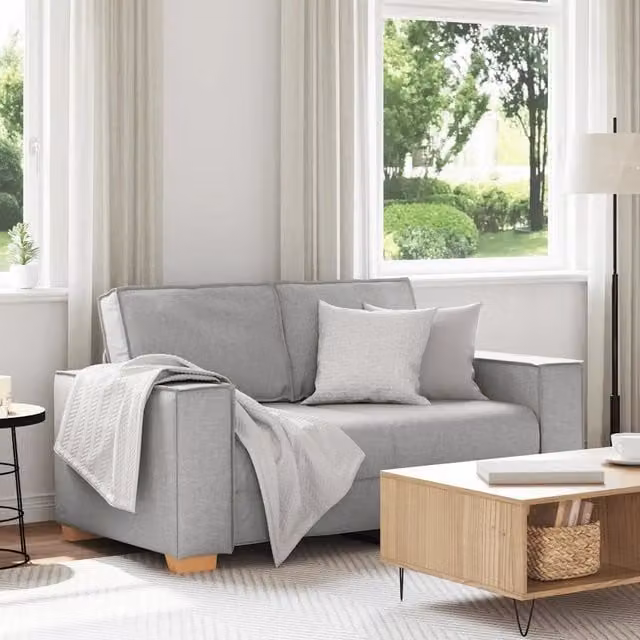 Divano a 2 posti Grigio nuvola 160x78x84 cm in tessuto 4104978