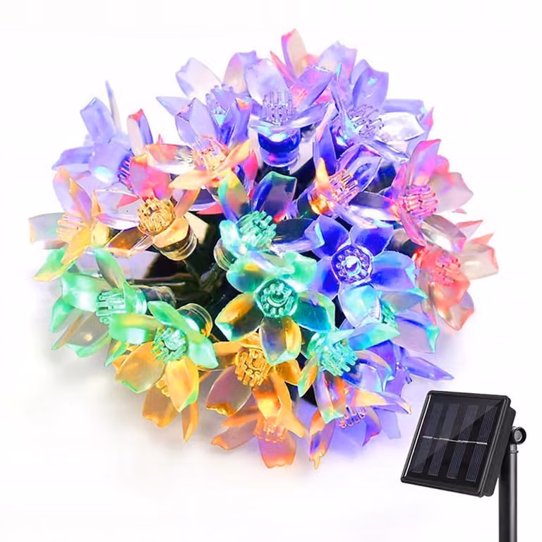 Luci solari da giardino COMPONENTE 5 metri 20 LED fiori colorati bambini