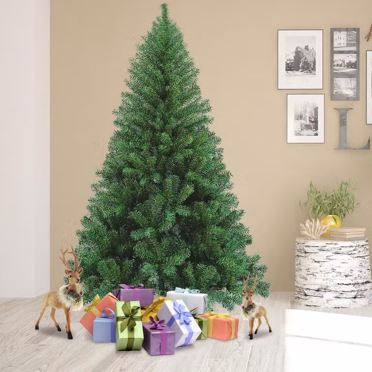 Jayseuw Albero di Natale Artificiale 180 cm Abete con supporto per decorazione natalizia riutilizzabile Verde