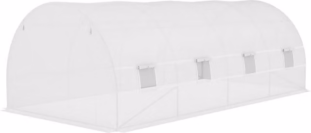 Telone di ricambio Outsunny per tunnel da giardino con 12 finestre, in PE impermeabile e anti-UV, colore bianco, L/P/H: 6 x 3 x 2 m – 1