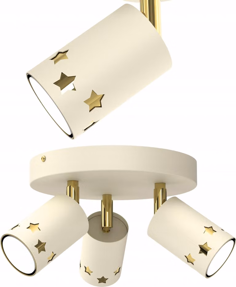 Lampada Da Tetto Per Bambini A Led Beige Stella Ecru Oro Gu10