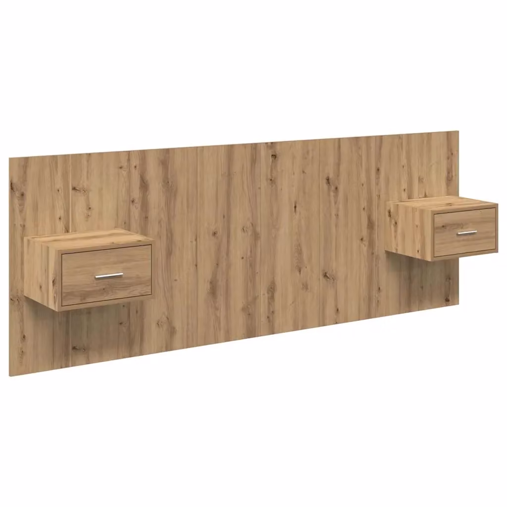 Set di 3 pezzi Testata con Comodini Integrati vidaXL in Legno Moderno Marrone L 217 x H 80 x P 32,5 cm – 2