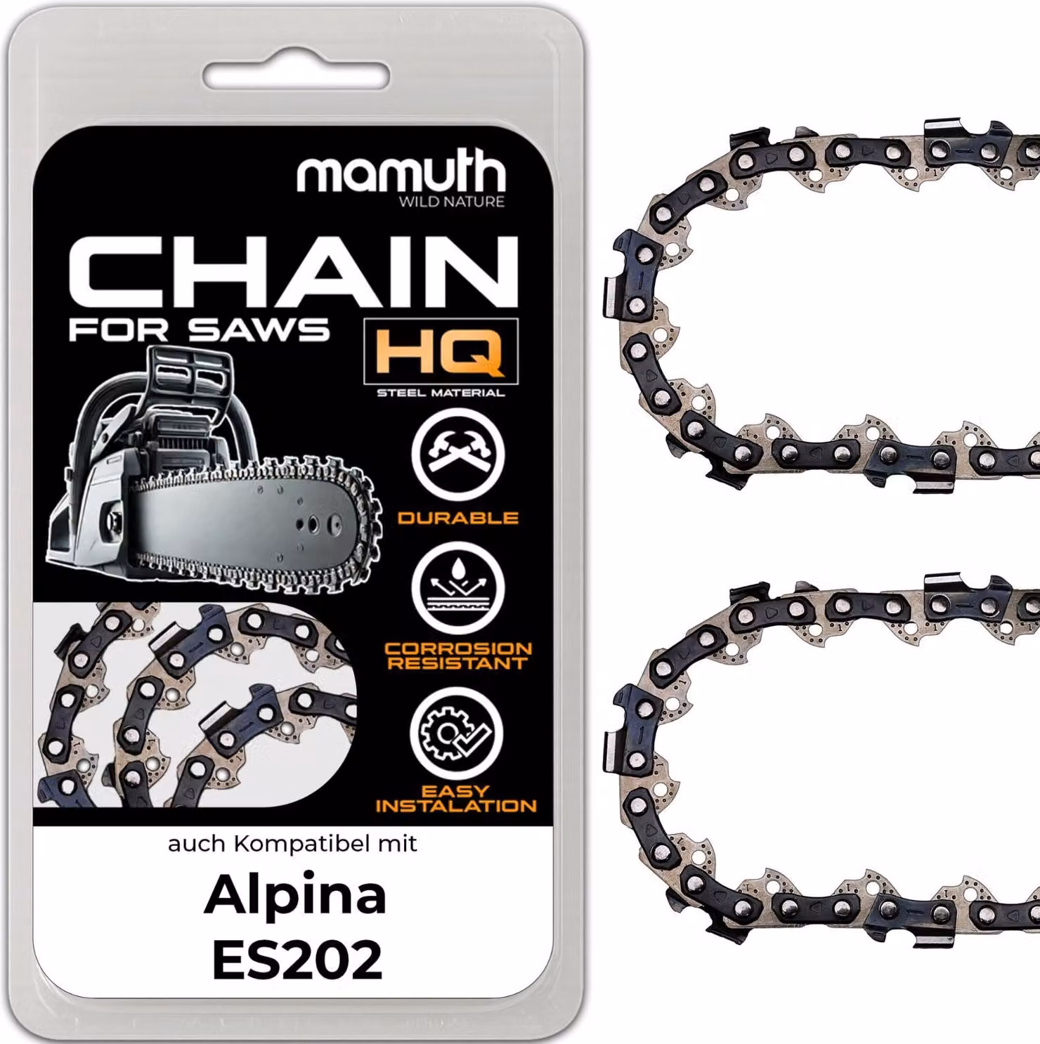 2x catena per motosega 35cm 1,3mm 3/8" 52 TG per Alpina ES202