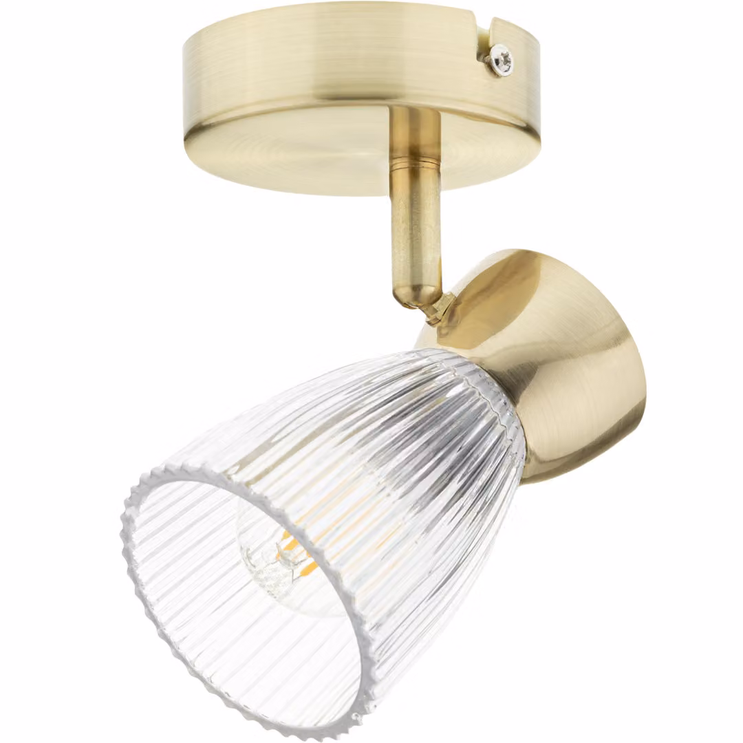Lampada da soffitto con paralume in vetro oro Best 1xE14 40W Milagro