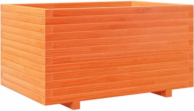 Fioriera | Cassetta per fiori | Vaso Giardino Marrone Cera 90x60x49,5cm Legno Massello Pino
