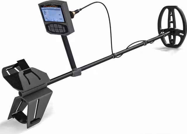 Metal Detector Professionale Outsunny con 5 Modalità, Schermo LCD e Allarme Audio, Asta Regolabile e Braccio Ergonomico, Grigio Scuro e Nero