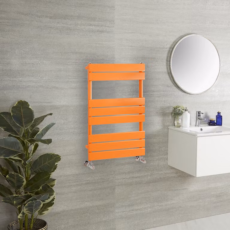 Scaldasalviette di Design - 825mm x 600mm - Arancione (Sunset Orange) - Lustro