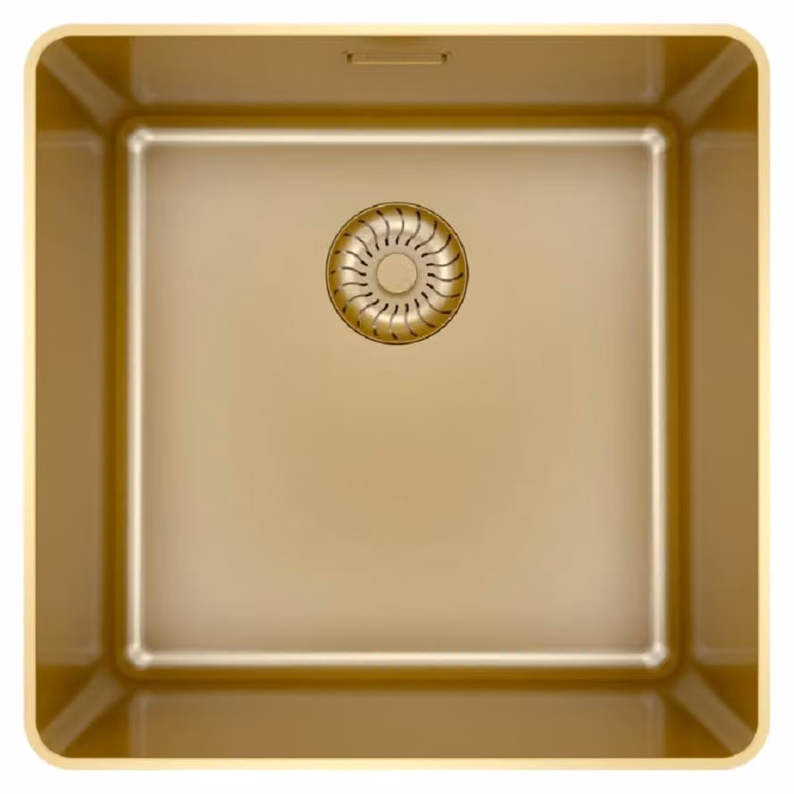 Lavello Caressi CAPPSR40R20G, a filo piano, oro (PVD).