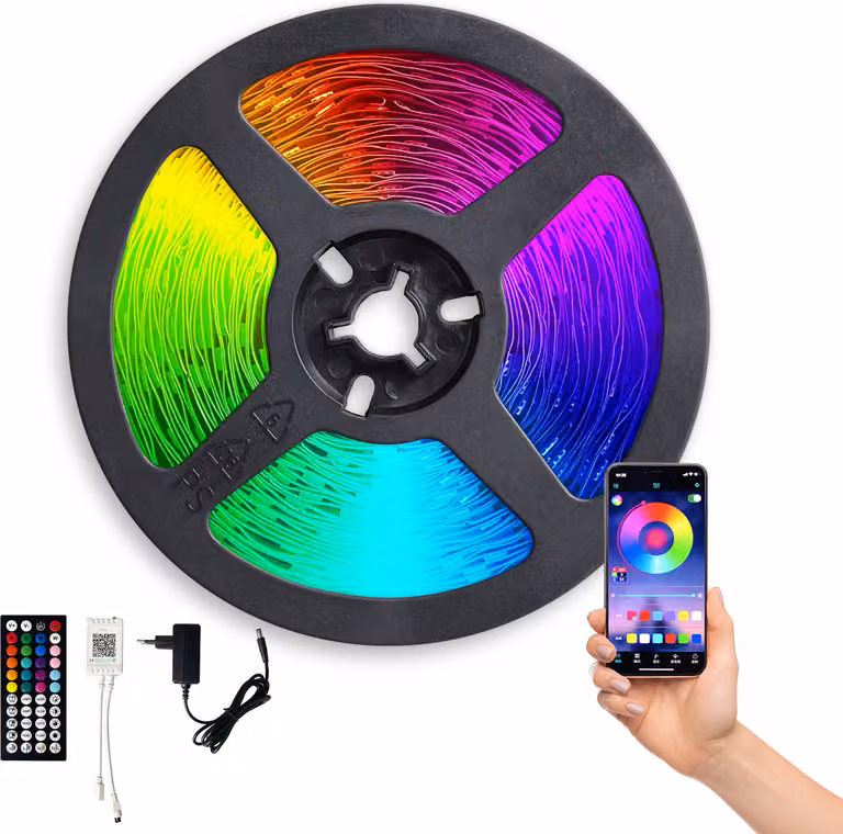 Striscia LED LED PLAY SET 10m Controllo tramite app o telecomando, regolazione della luminosità, oscuramento, controllo vocale, modalità musica