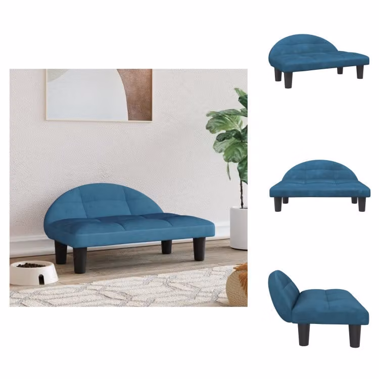 vidaXL Letto per cani blu 70x52x30 cm in velluto - Letti per cani