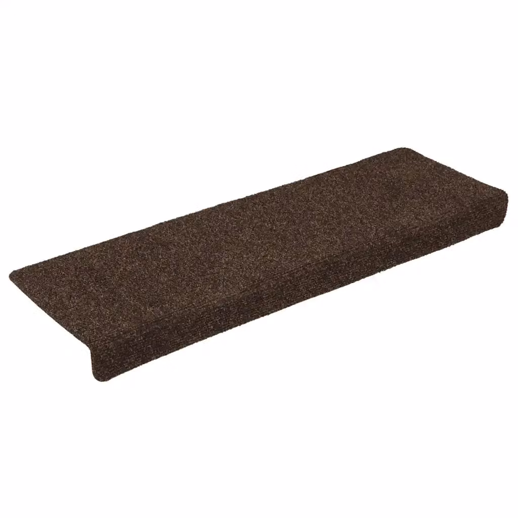 Set di 30 tappetini autoadesivi per scale in polipropilene marrone, antiscivolo e fonoassorbenti, L: 65 cm, P: 21 cm, H: 4 cm – 2