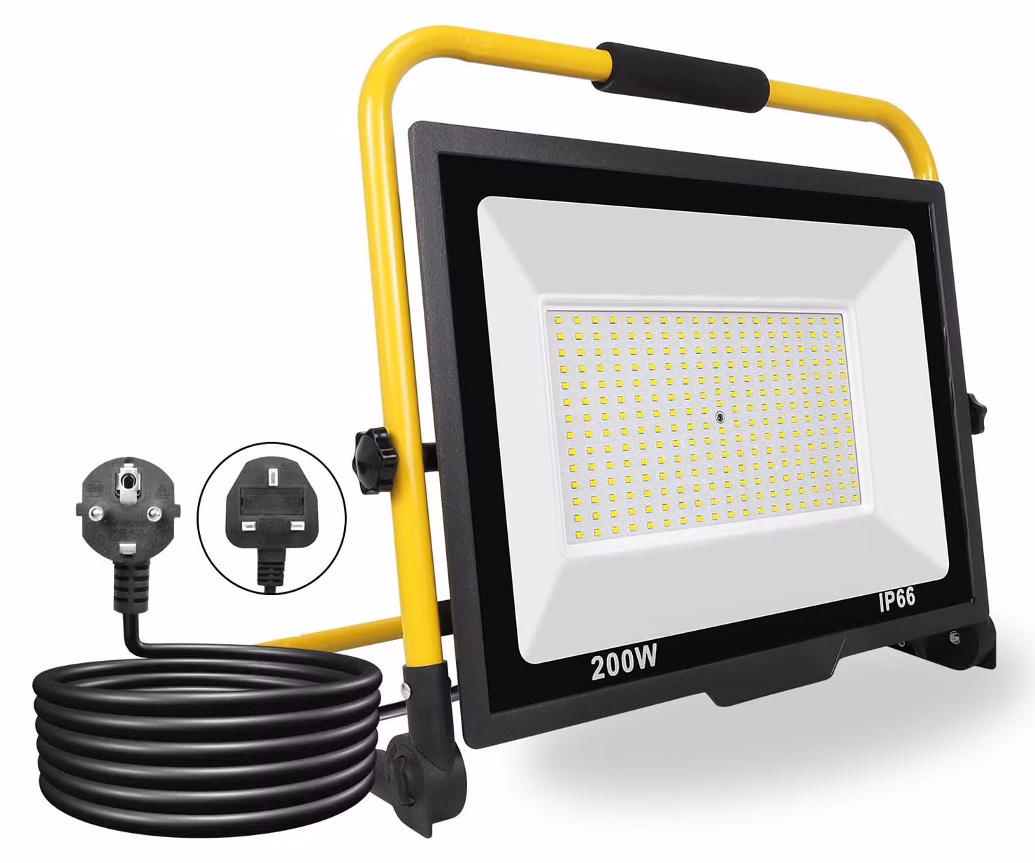 Lampada a LED da esterno, 200W, 20000 lumen, pieghevole, grado di protezione IP66, 6000K, colore bianco
