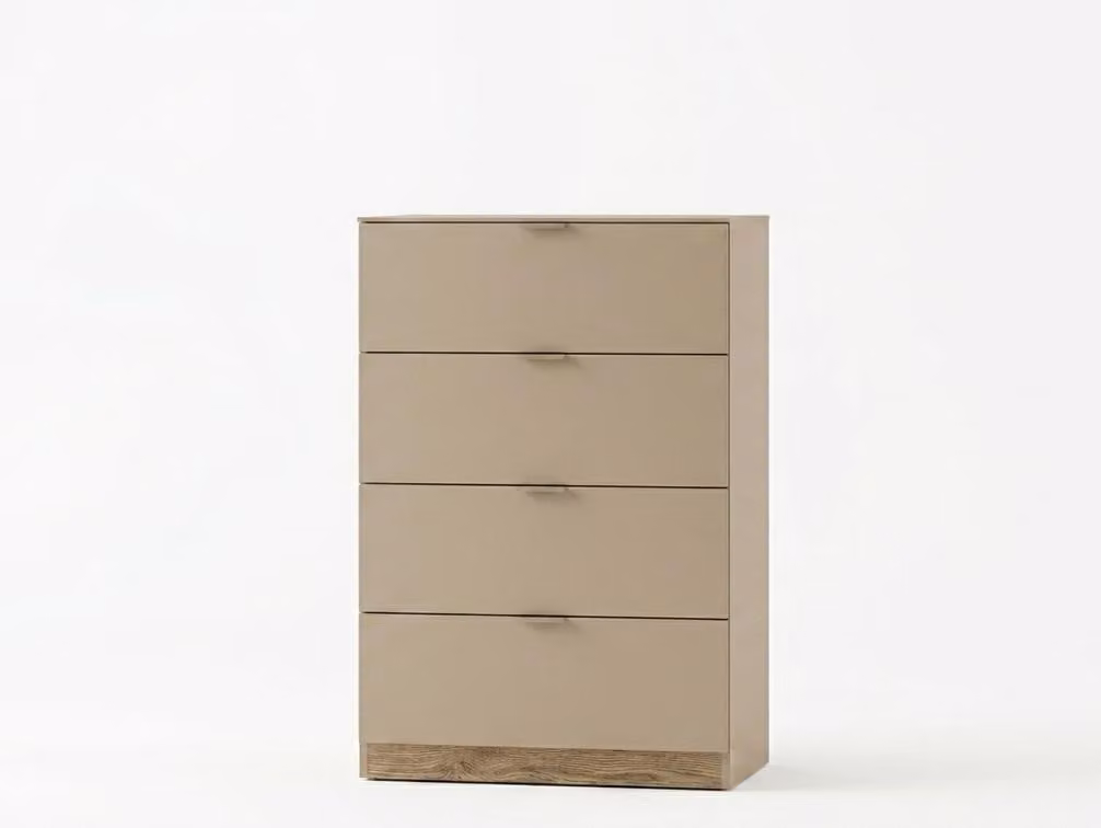 Comodino. Spazioso, confortevole, elegante. Cassetti color beige, design moderno, prodotto nuovo