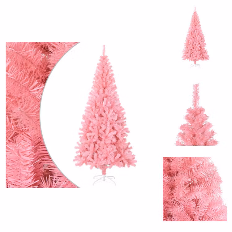 vidaXL Albero di Natale artificiale con supporto Rosa 180 cm PVC - Alberi di Natale