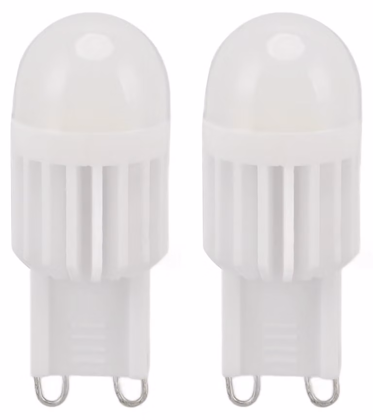 2 lampadine LED con attacco G9, dimmerabili, 180 lumen, 14 LED, base a due spine per lampade da tavolo o applique, 220 V, 2 W