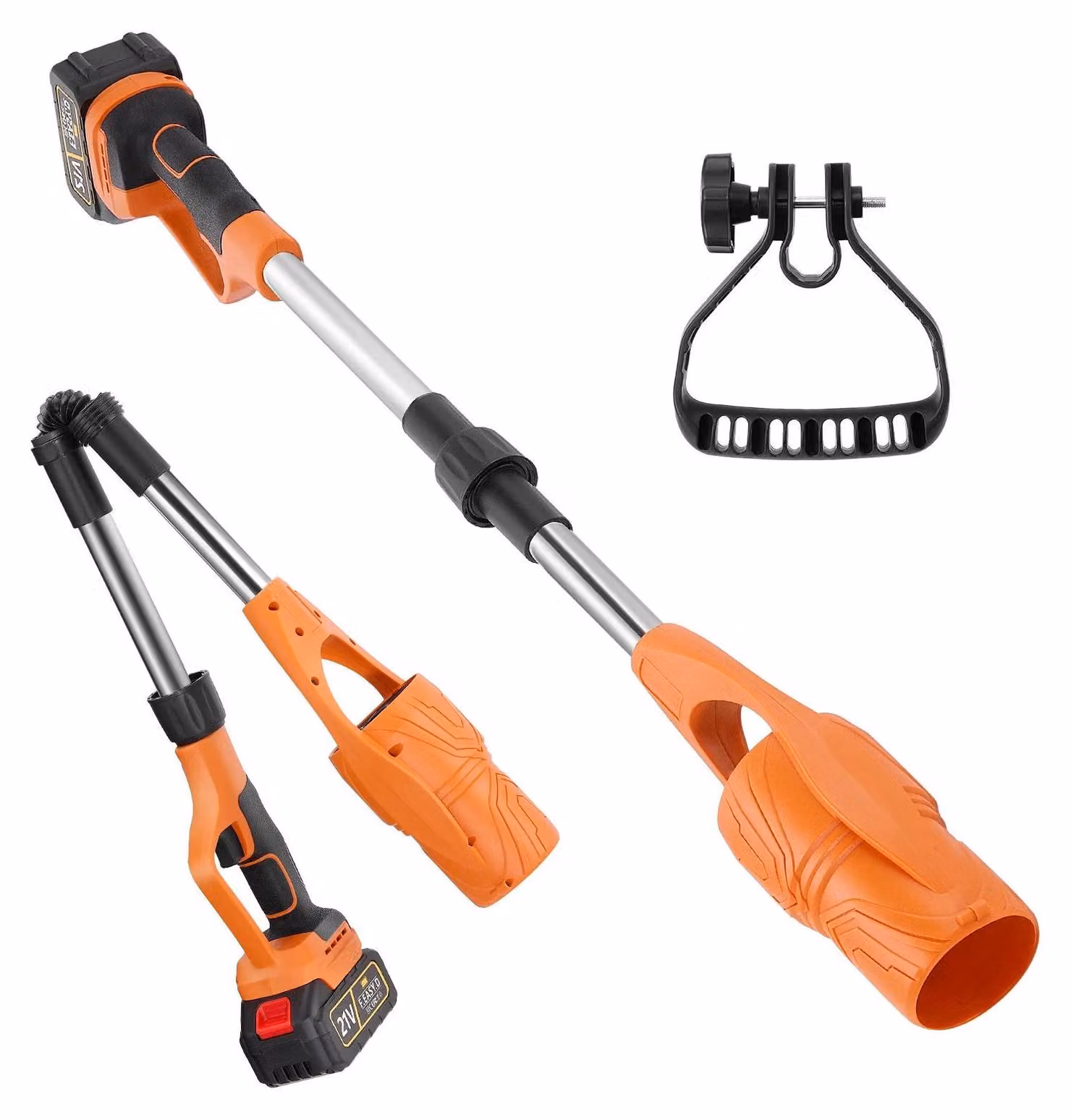 Soffiatore a batteria - 21 V senza fili - Batteria da 3,0 Ah - 29 000 giri/min - Velocità dell'aria 240 km/h - Arancione