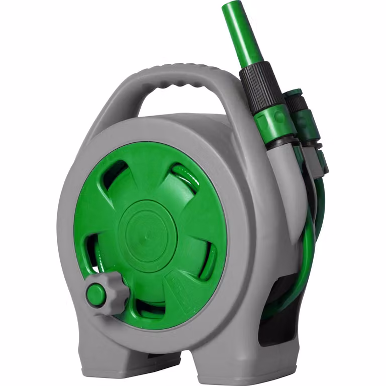Avvolgitubo Portatile Vestiamo Casa Giardino Verde con Tubo da 12 Metri e Supporto a Parete
